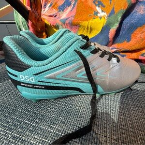DSG Speed Viper Cleats in Gray and Teal